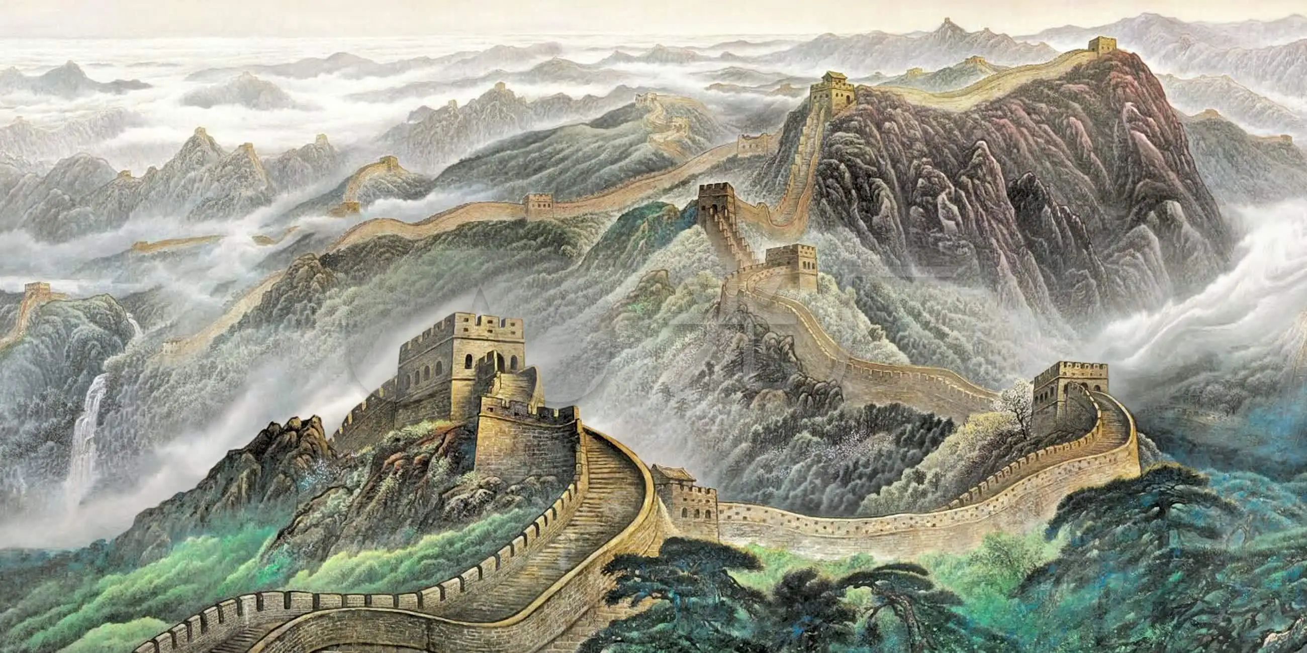 江山如画长城_2600X1300_高清视频素材下载(编号:2632767)_舞台背景_光厂(VJ师网) www.vjshi.com