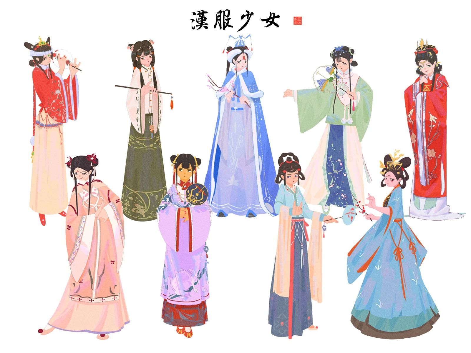 【汉服少女】_Y柴不会画画-站酷ZCOOL